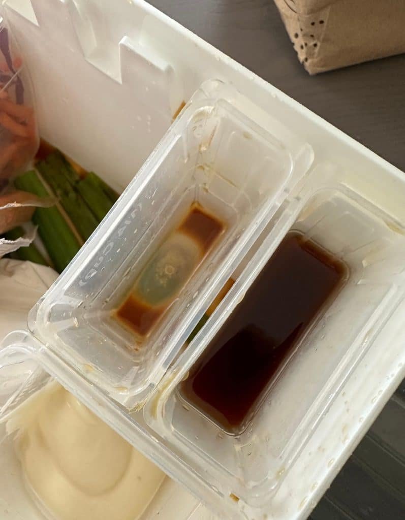 leaked sauce in zero waste kit