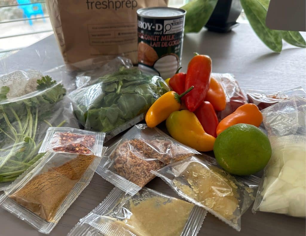Fresh ingredients from our Coconut chickpea masala recipe