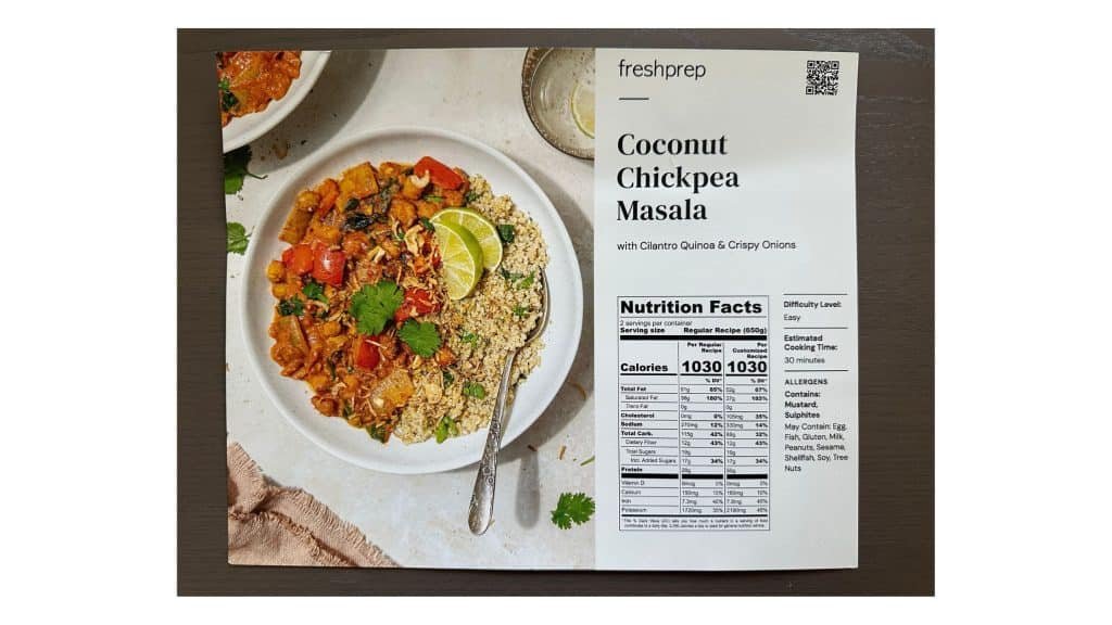 coconut chickpea masala